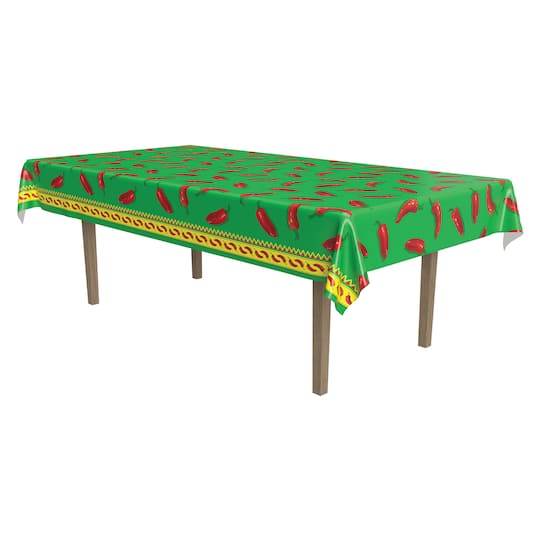 Beistle 54" x 108" Chili Pepper Plastic Table Cover